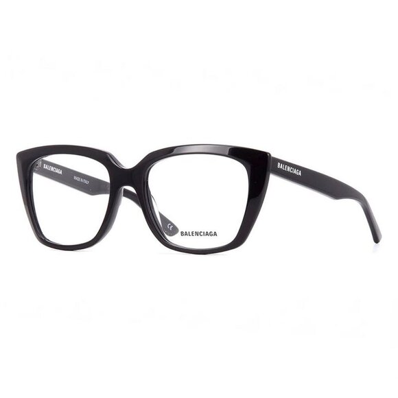 NEW BALENCIAGA EYEGLASSES BB0062O 001 WOMEN BLACK SQUARE EYEWEAR - Picture 1 of 3